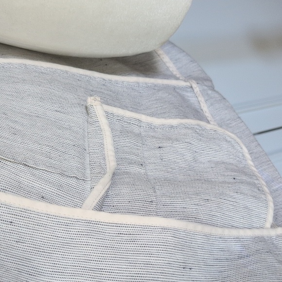 NYDJ Blue And White Striped Linen-Blend Single-Button Blazer Size Small - Picture 6 of 10